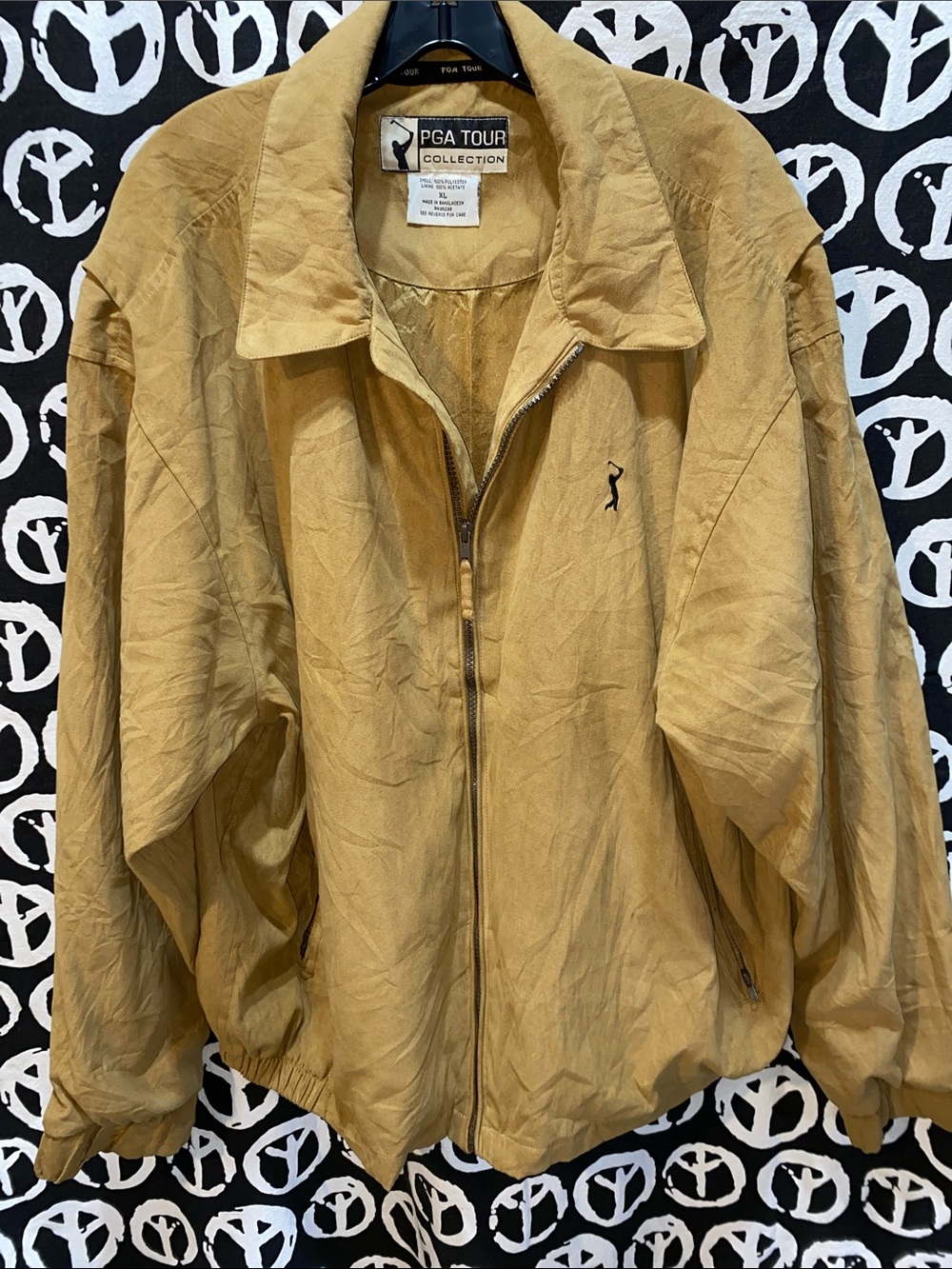 MEN PGA GOLF TOUR JACKET SZ XL ZIP FRONT BRONZE